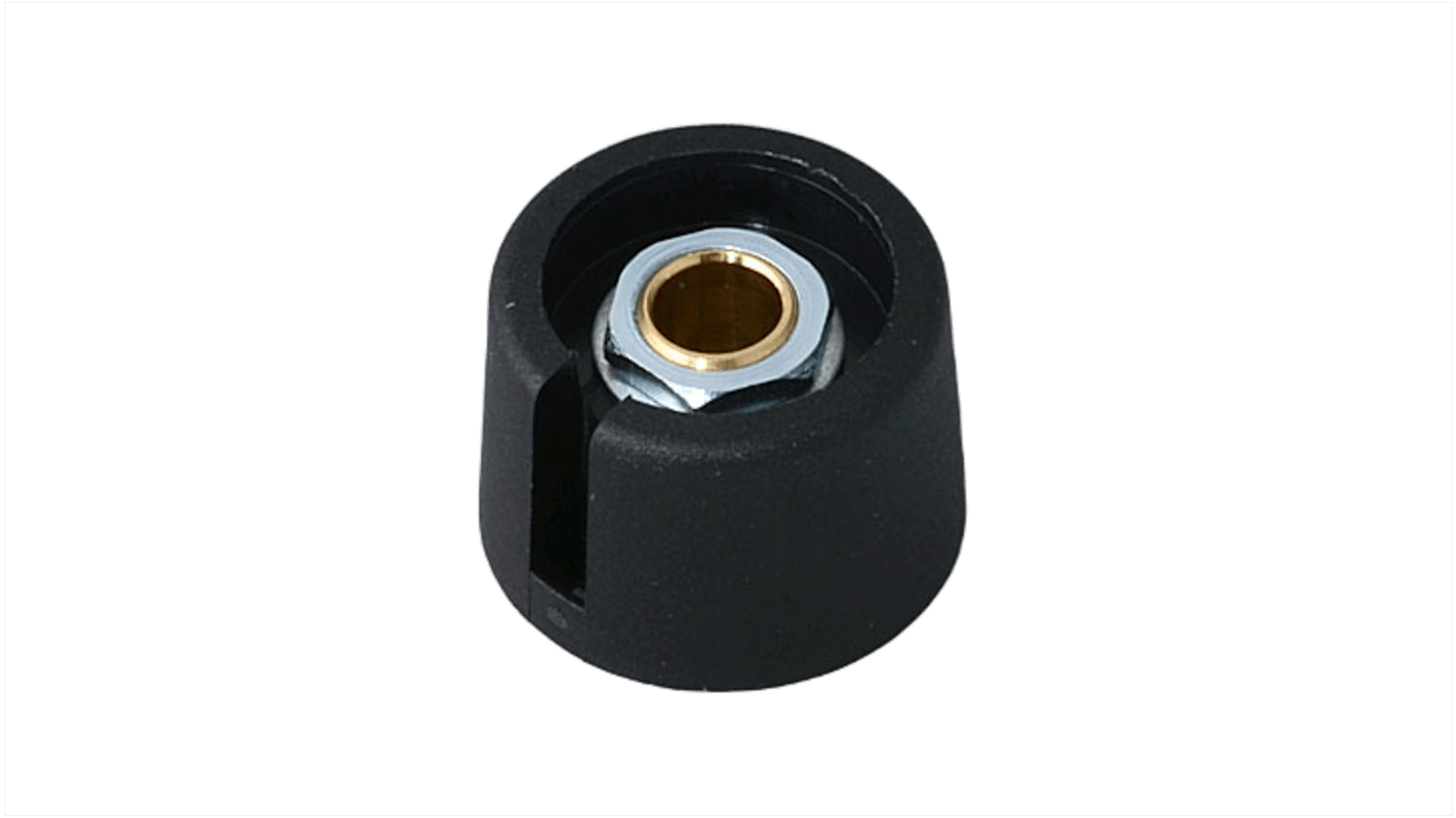 OKW 23mm Black Potentiometer Knob for 45295in Shaft Splined, A3023639