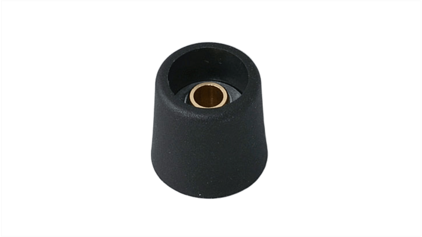 OKW 16mm Black Potentiometer Knob for 45295in Shaft Round Shaft, A3116639