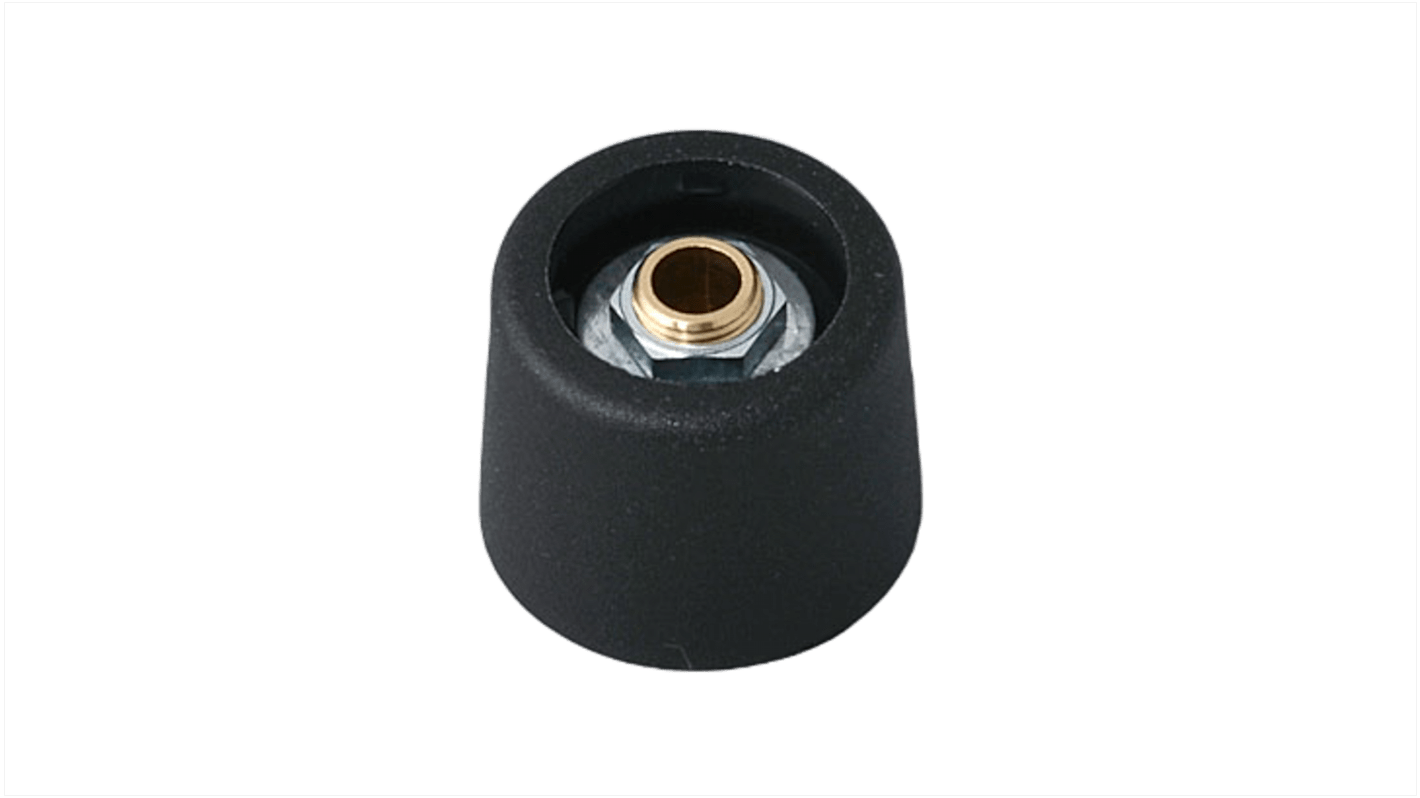 OKW Fekete Potenciométer gomb, 6mm tengellyel, forgatógomb Ø: 20mm Kerek szár