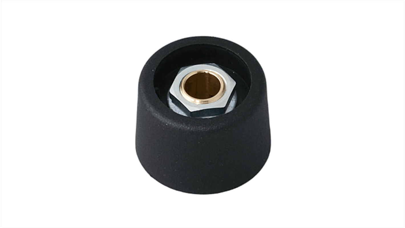 OKW 23mm Black Potentiometer Knob for 45295in Shaft Round Shaft, A3123639