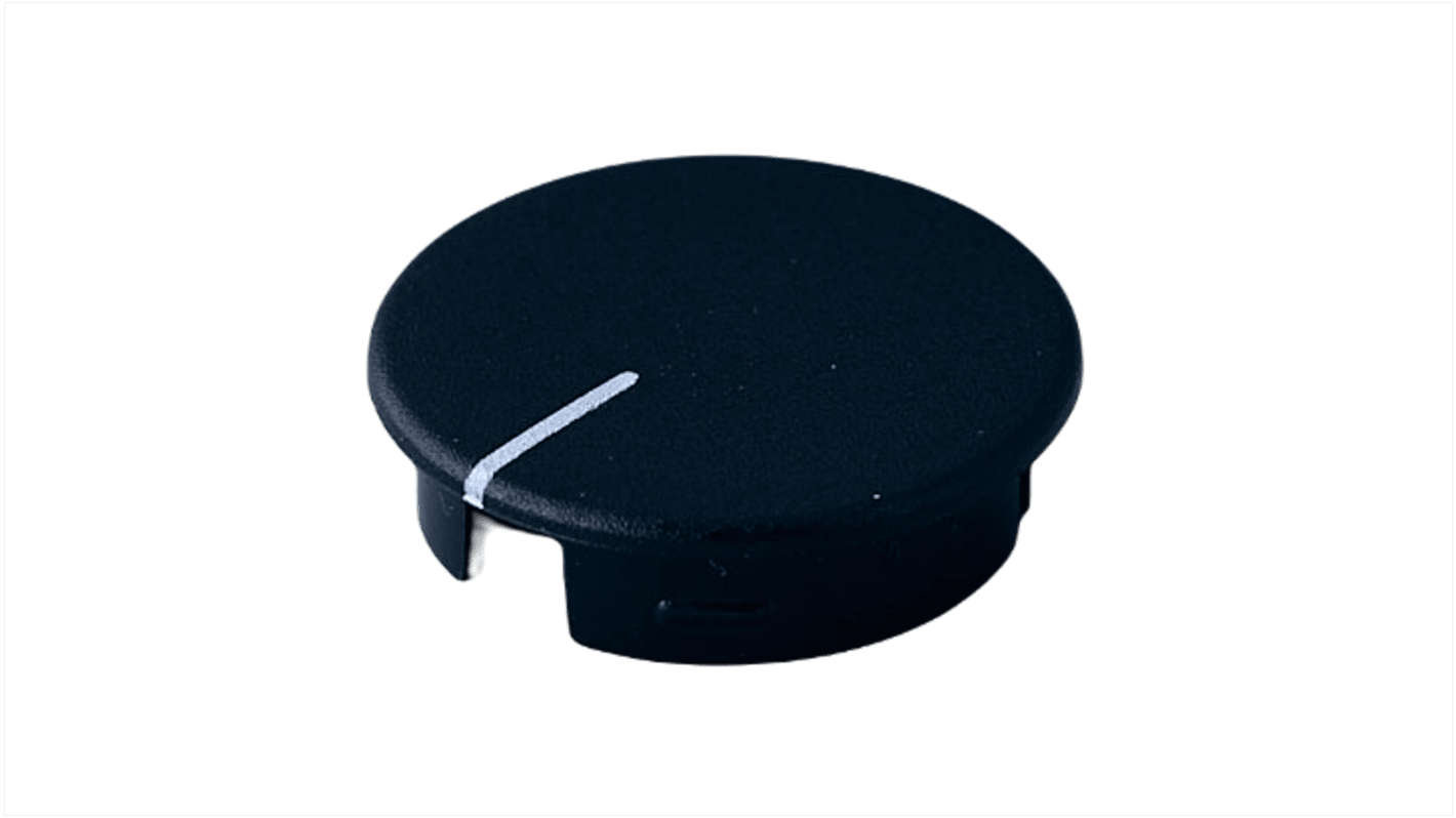 OKW Black Potentiometer Knob Round Shaft, A4120100