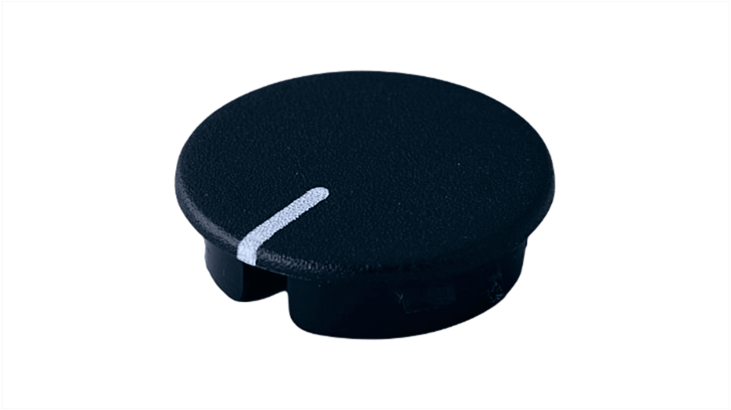 OKW Black Potentiometer Knob Round Shaft, A4123100