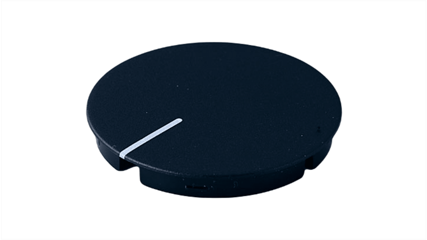 OKW Black Potentiometer Knob Round Shaft, A4150100