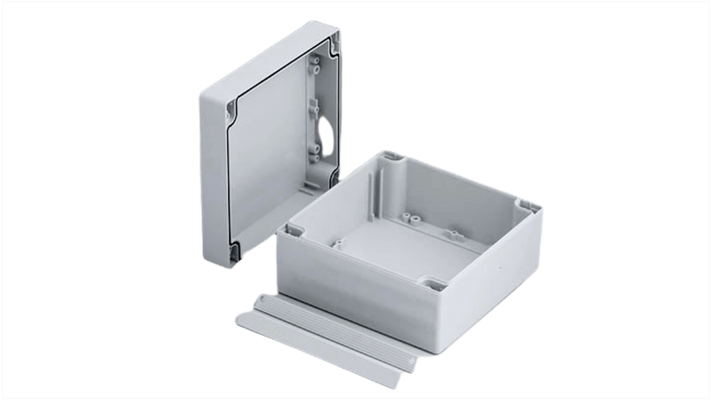 OKW C21 Series Grey ABS General Purpose Enclosure, IP66, Light Grey Lid, 90 x 160 x 160mm