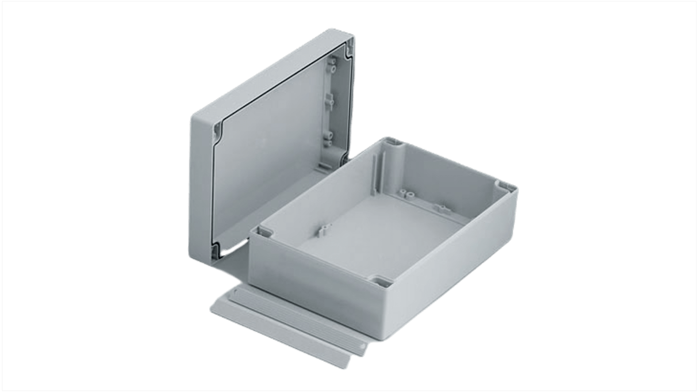 OKW C21 Series Grey ABS General Purpose Enclosure, IP66, Light Grey Lid, 240x 160 x 90mm