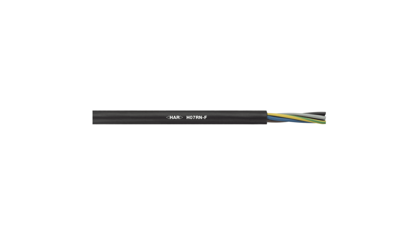 Lapp 16001 Control Cable, 7 Cores, 2.5 mm², Unscreened, 100m, Black Rubber Sheath, 14 AWG