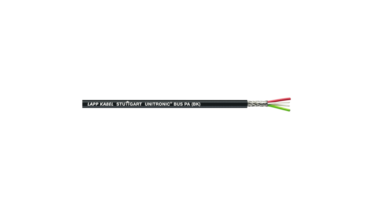 Lapp Round Bus Cable, 2 Cores, Screened, 100m, Black Sheath