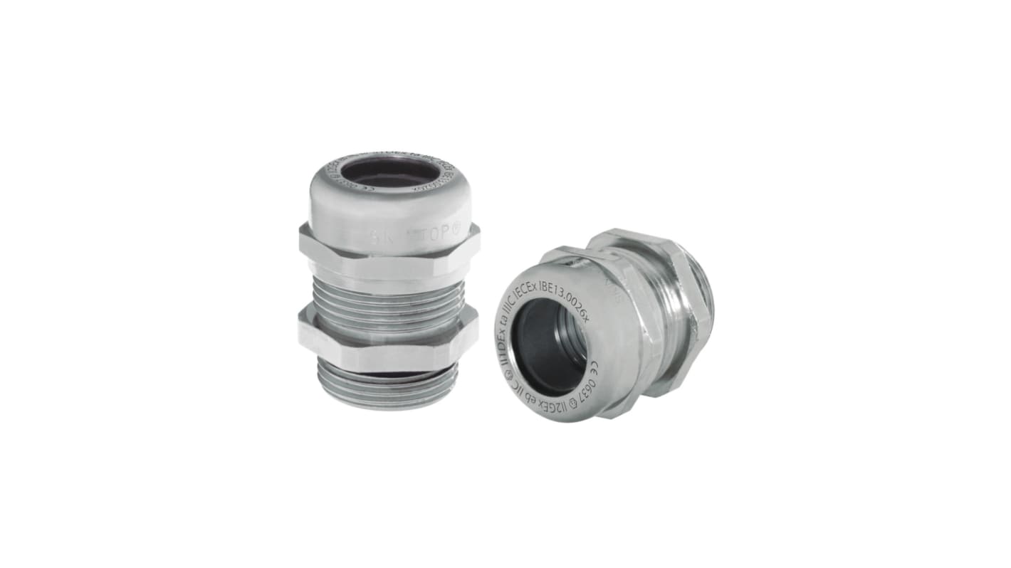 Lapp 5311 Series Metal Brass Cable Gland, M25 Thread, 9mm Min, 17mm Max, IP66, IP68