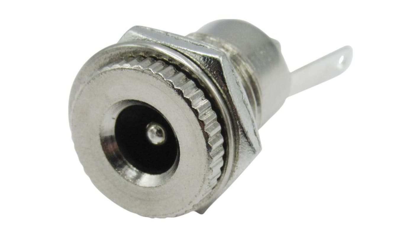 Adaptador de conector macho, RND RND 205, Ø int. 2.1mm, Ø ext. 5.5mm, Montaje en Panel, 12 V, 5A