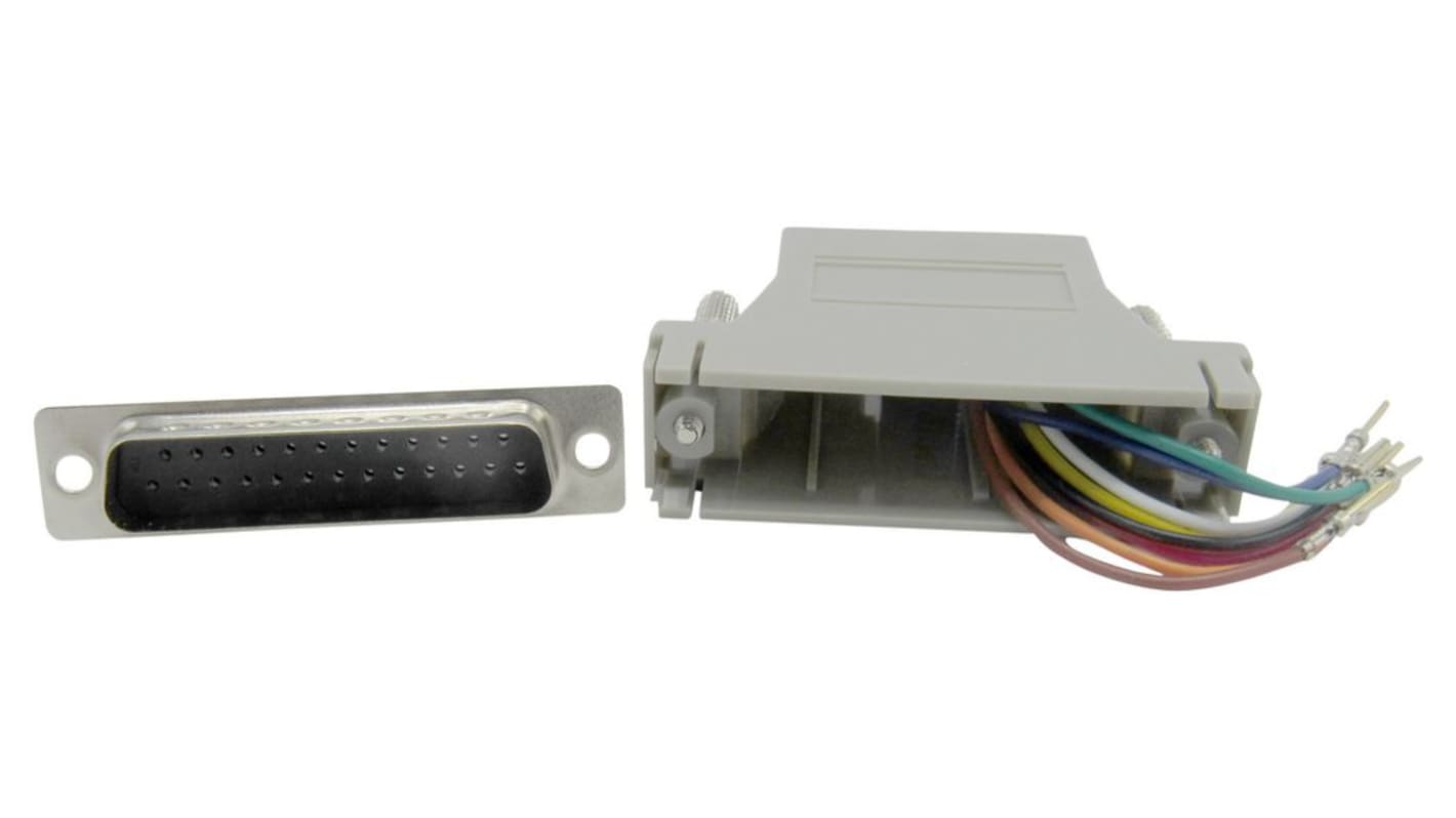 D-Sub Adapter to RJ45 25P F-M, Grey