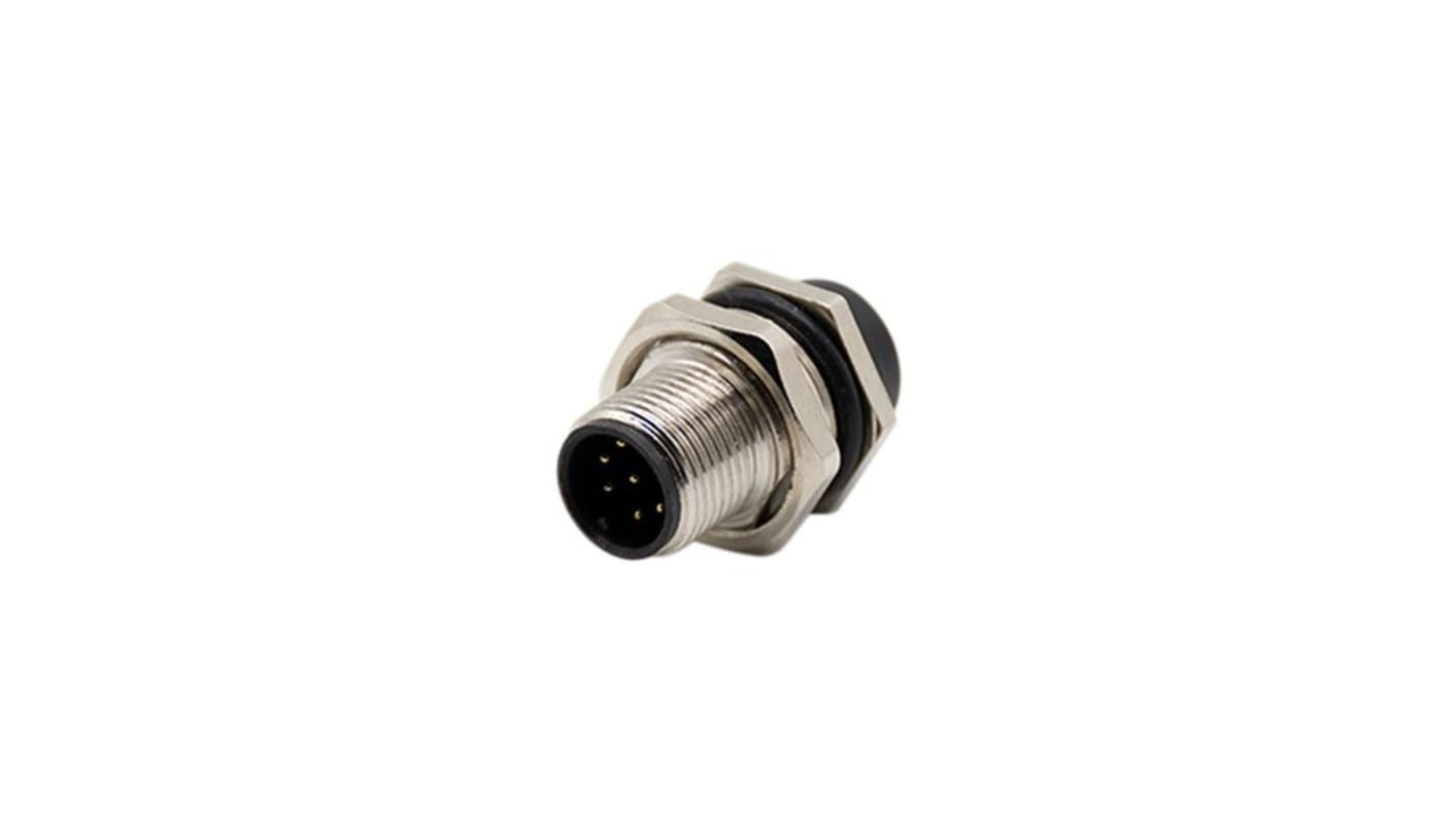 RND Connector, 8 Contacts, Panel Mount, M12 Connector, Plug, Male, IP67, RND 205 Series