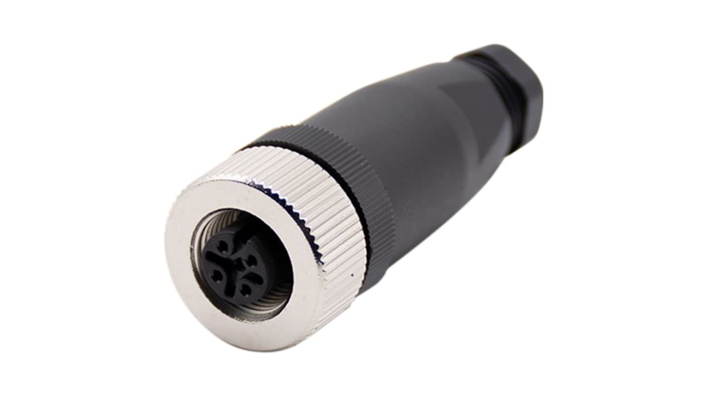 RND Connector, 5 Contacts, Cable Mount, M12 Connector, Socket, Female, IP67, RND 205 Series