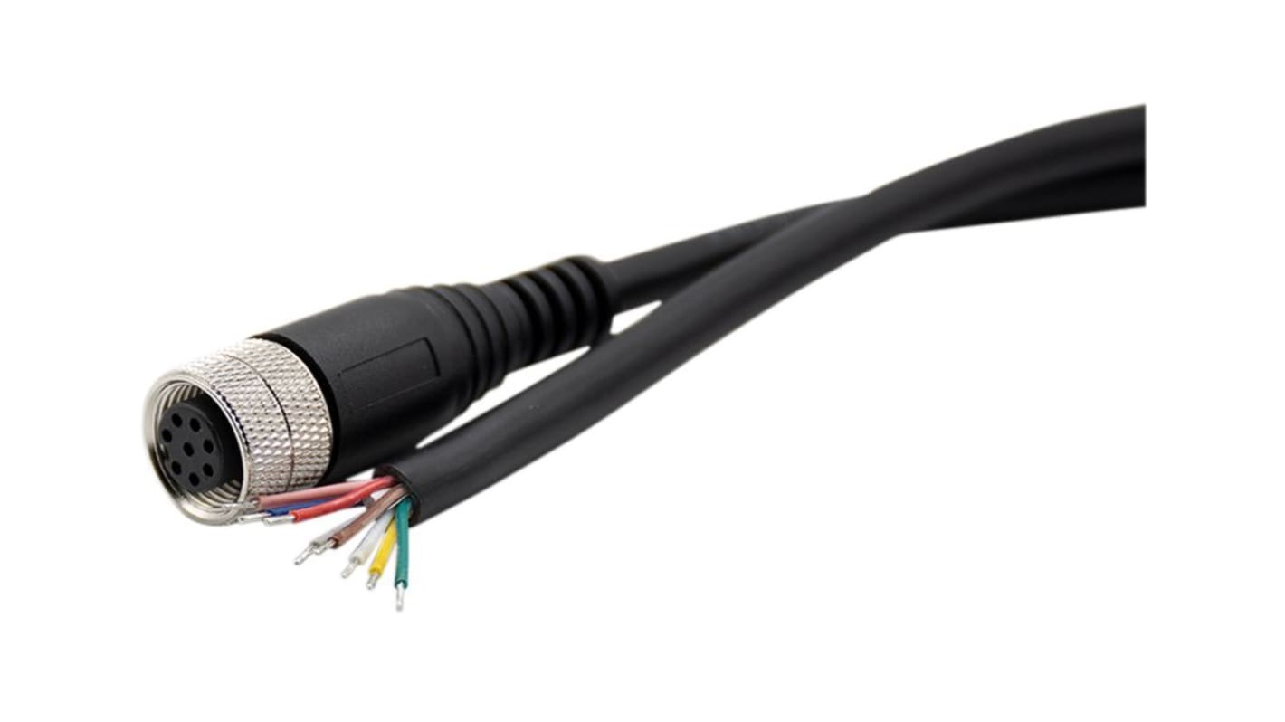 Conector y cable RND, con. A M12 Hembra, 8 polos, long. 5m