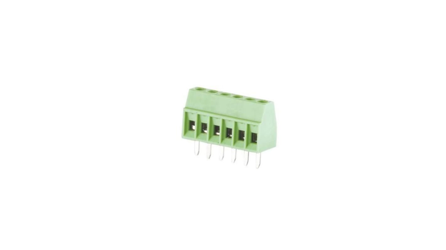 RND RND 205 Series PCB Terminal Block, 10-Contact, 2.54mm Pitch, Through Hole Mount, 1-Row, Screw Termination