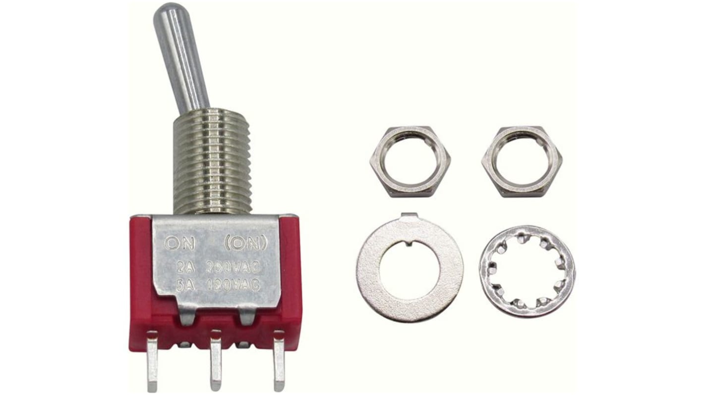 RND Toggle Switch, Panel Mount, On-(On), 1CO, Solder Lug Terminal, 28 V dc, 125 V dc, 250 V dc