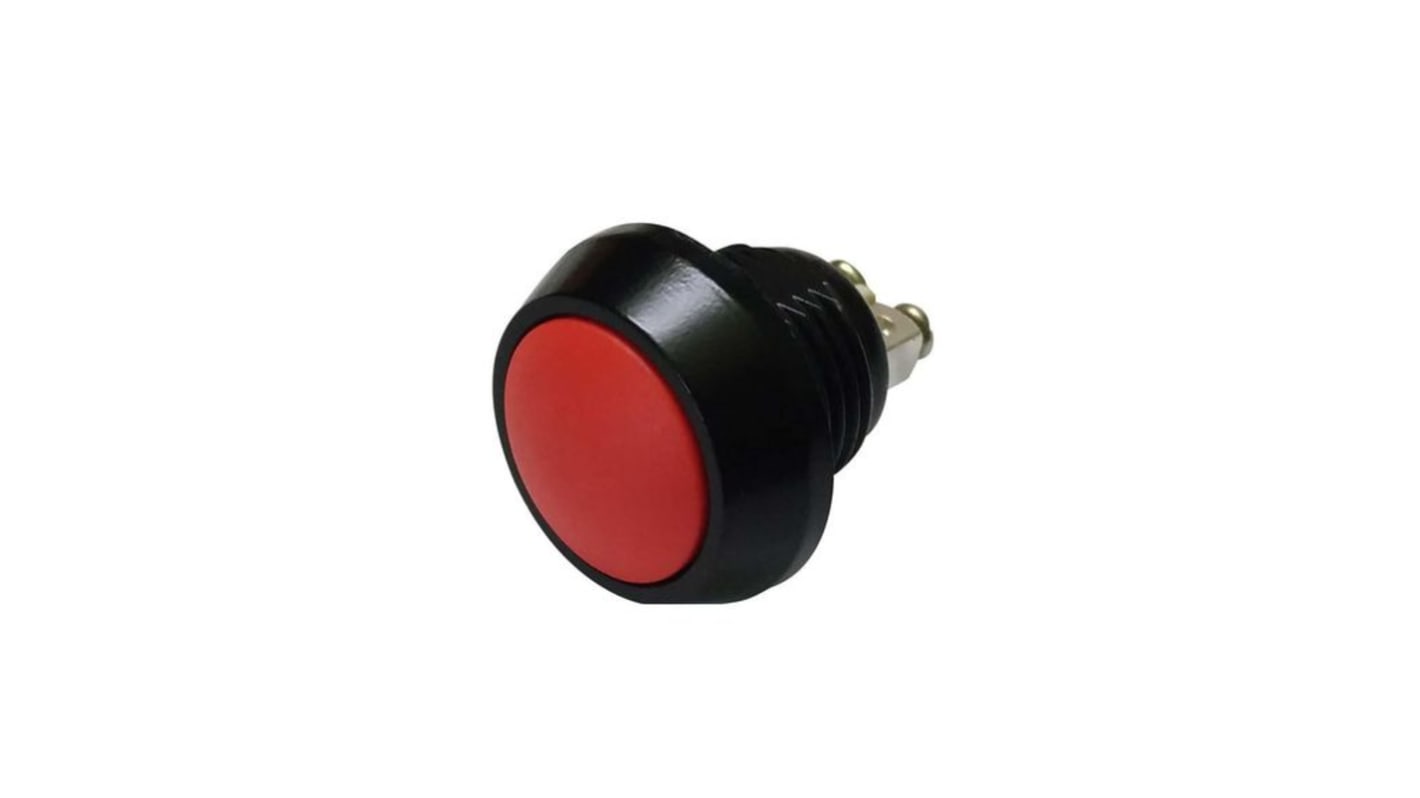 RND RND 210 Series Vandal Proof Push Button Switch, (On)-Off, Panel Mount, 12mm Cutout, SPST, 36V dc, IP65