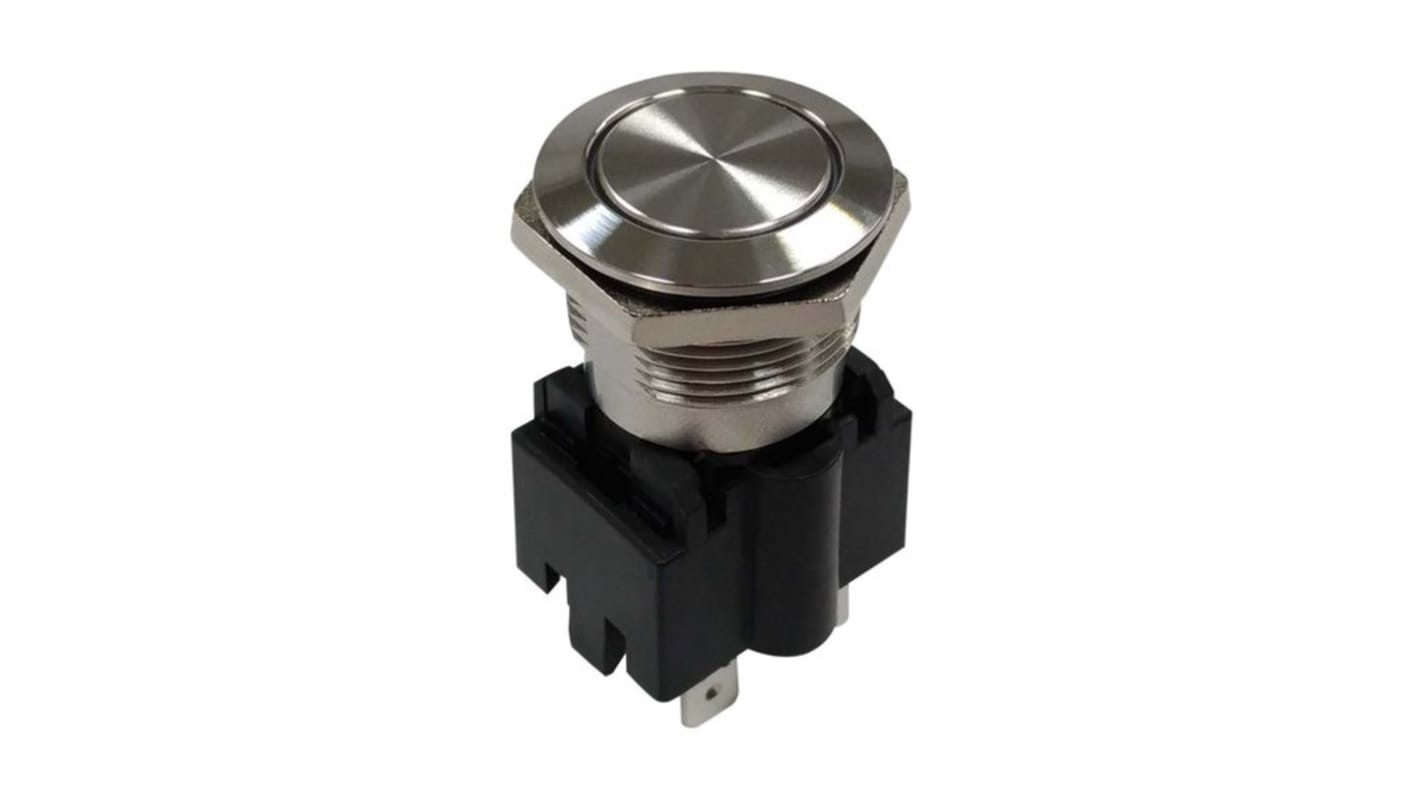 RND RND 210 Series Vandal Proof Push Button Switch, Panel Mount, 19mm Cutout, 1NO, 250V ac, IP65