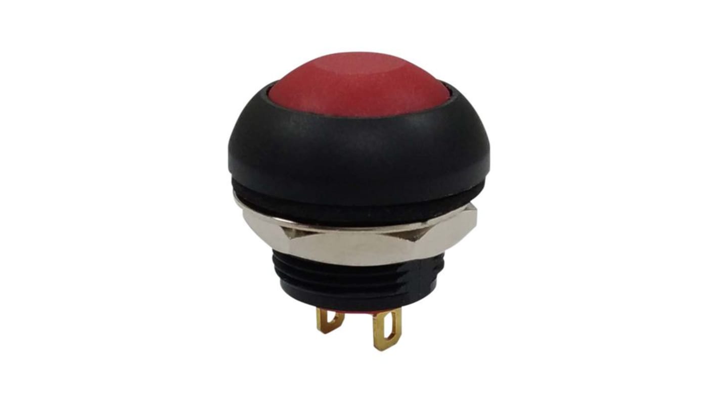 RND RND 210 Series Push Button Switch, (On)-Off, Panel Mount, 13.6mm Cutout, 1NO, 32 V ac, 50 V dc, 125 V ac, IP67