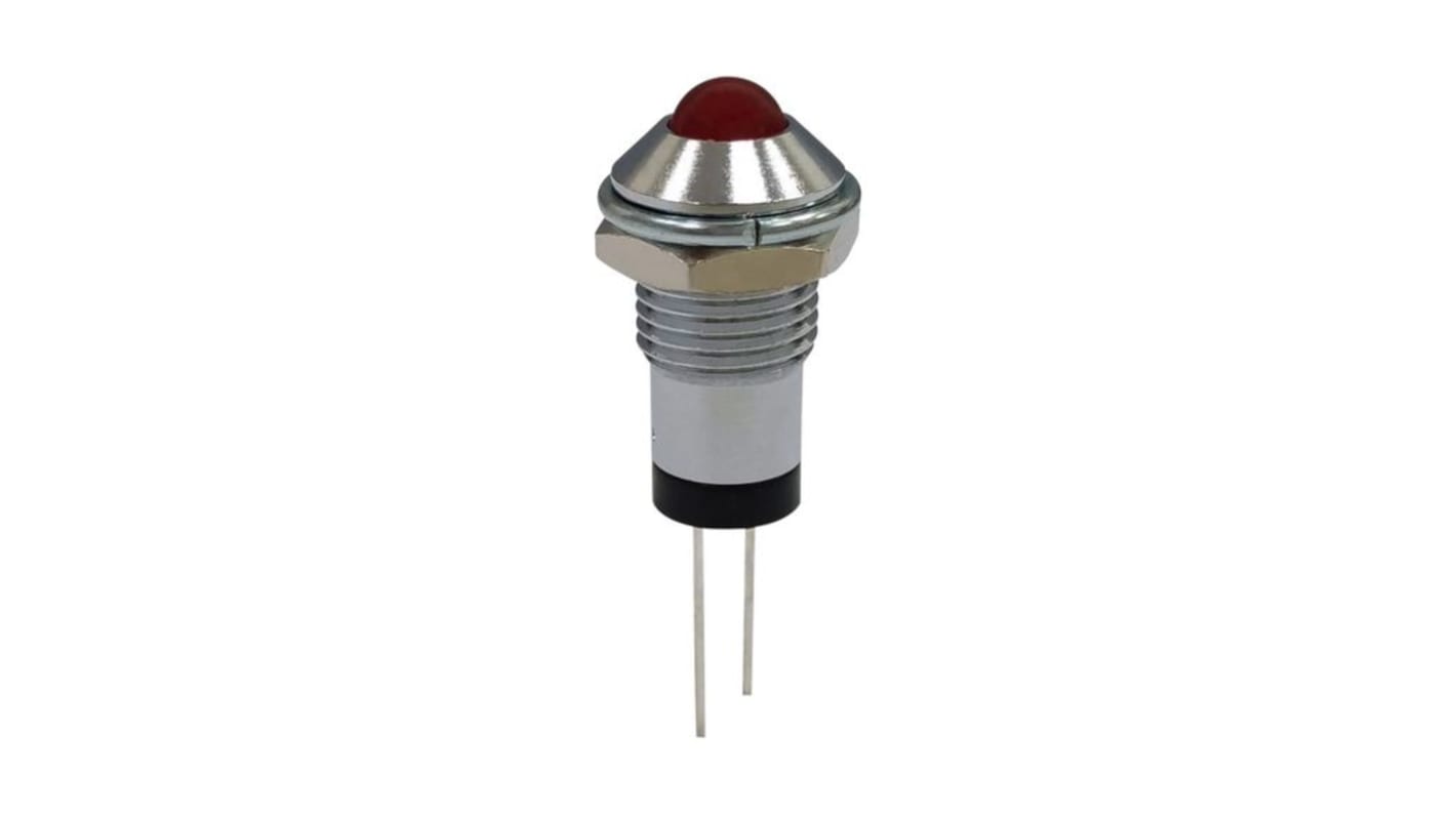 RND RND 210 Series Red Panel Mount Indicator, 2.1V, 8.2mm Mounting Hole Size, Lead Pin Termination