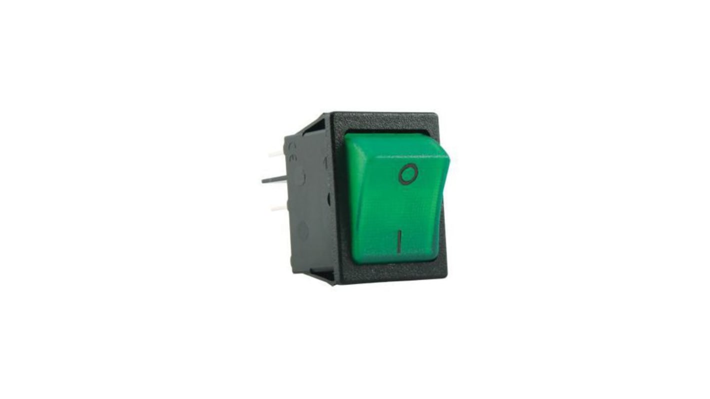 RND Illuminated 2NO, On-Off Rocker Switch Panel Mount