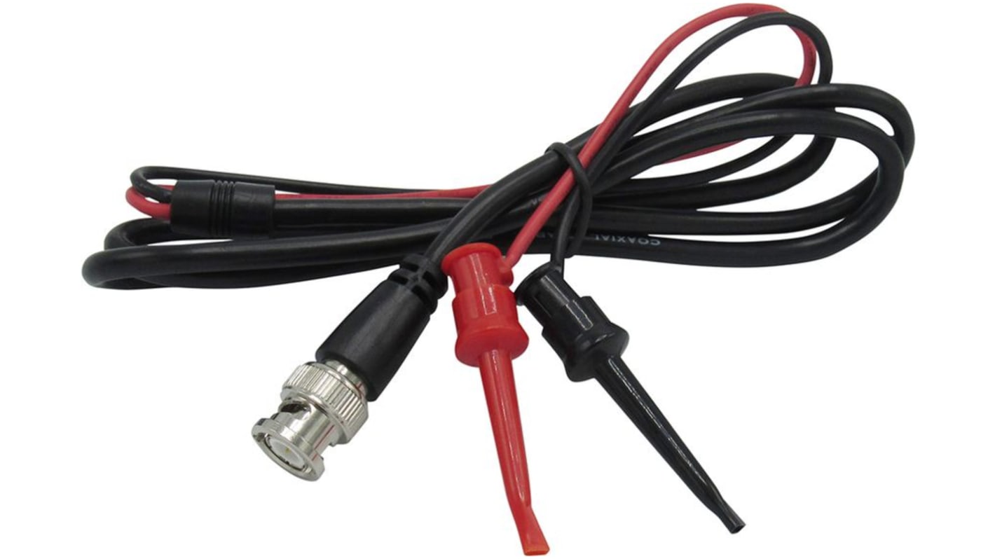 BNC Plug - 2 IC hook test lead, RG58U, 3