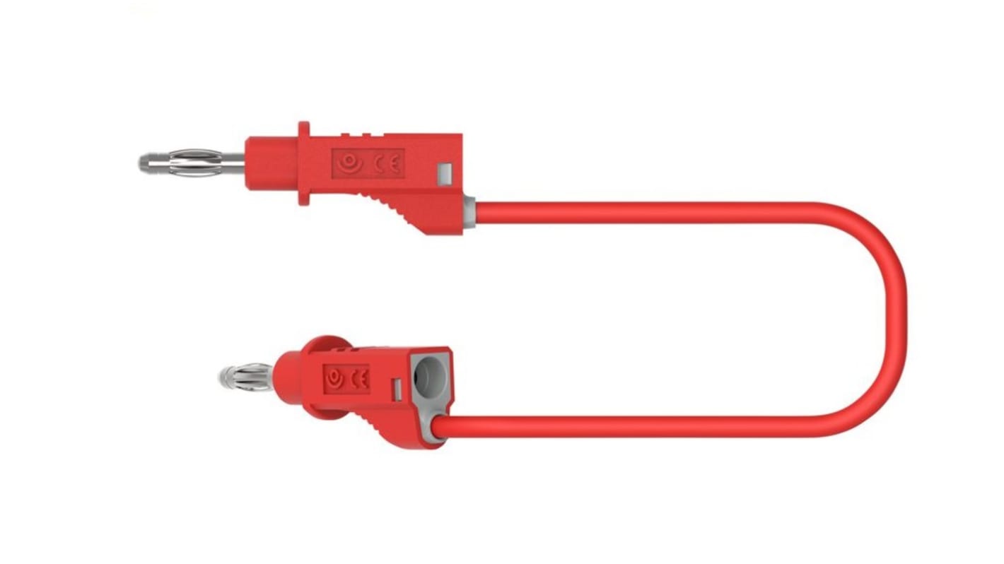 4 mm banana pin test lead, 1m, red