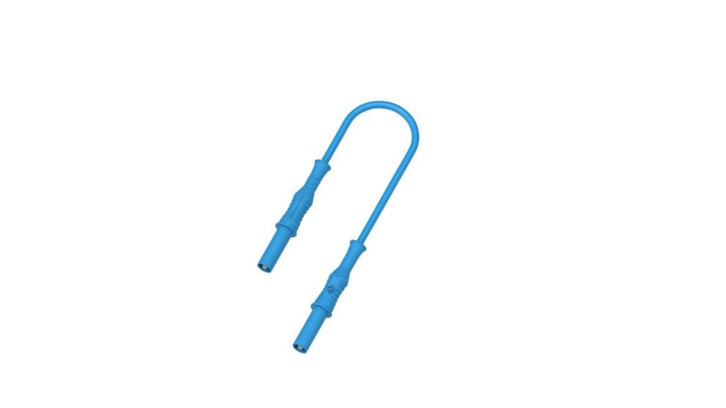 4 mm safety test leads, 100cm, blue