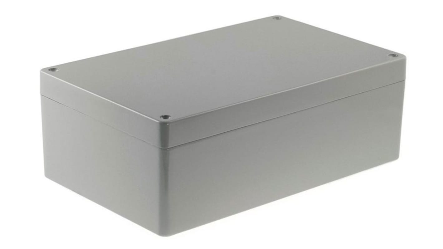 RND RND 455 Series Light Grey Die Cast Aluminium Enclosure, IP65, Light Grey Lid, 260 x 160 x 90.5mm