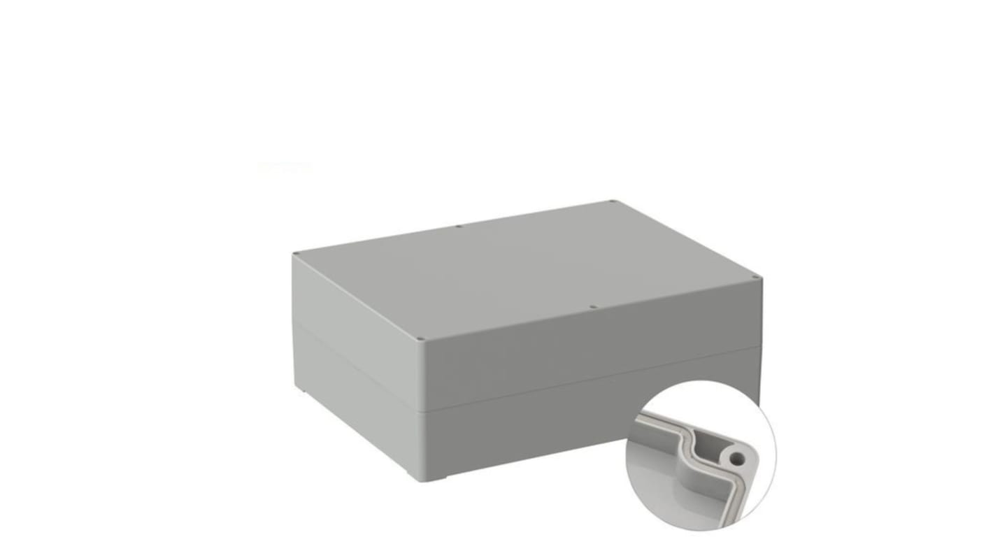 RND RND 455 Series Grey Polycarbonate Enclosure, IP67, Grey Lid, 294 x 224 x 103.5mm