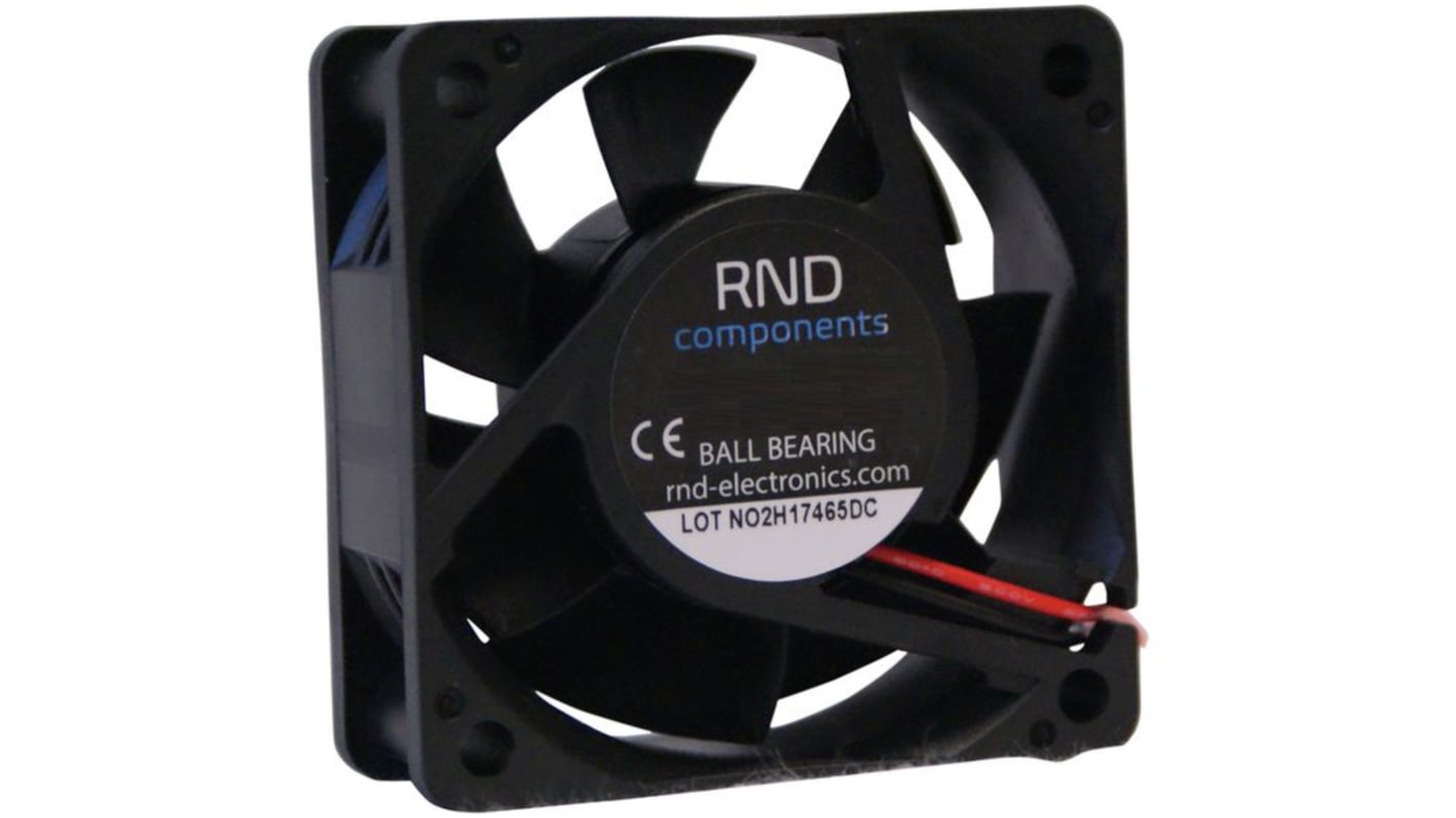 Ventilateur axial RND 12 V c.c., 33.6cfm, 60 x 60 x 25mm, 2.4W