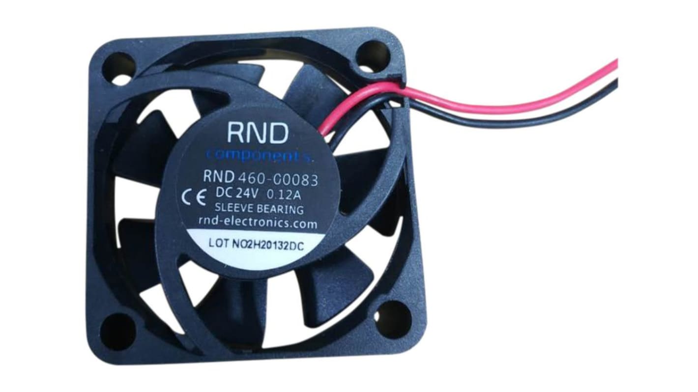 RND Axial Fan, 24 V dc, dc Operation, 12.23cfm, 1.68W, 70mA Max, 40 x 40 x 10mm