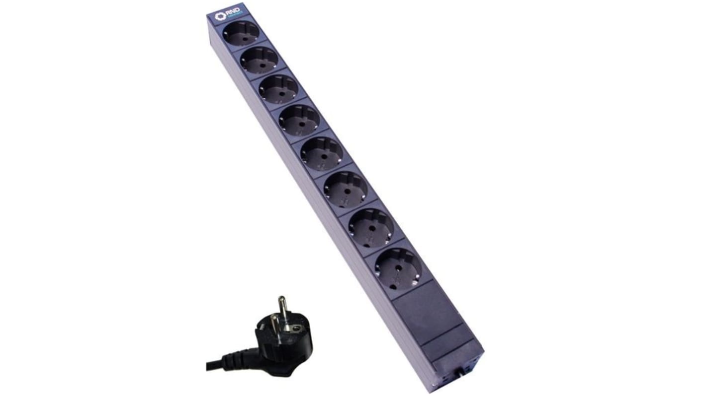 CEE 8 Gang Extension socket, 3m Cable, 16A, 230 V