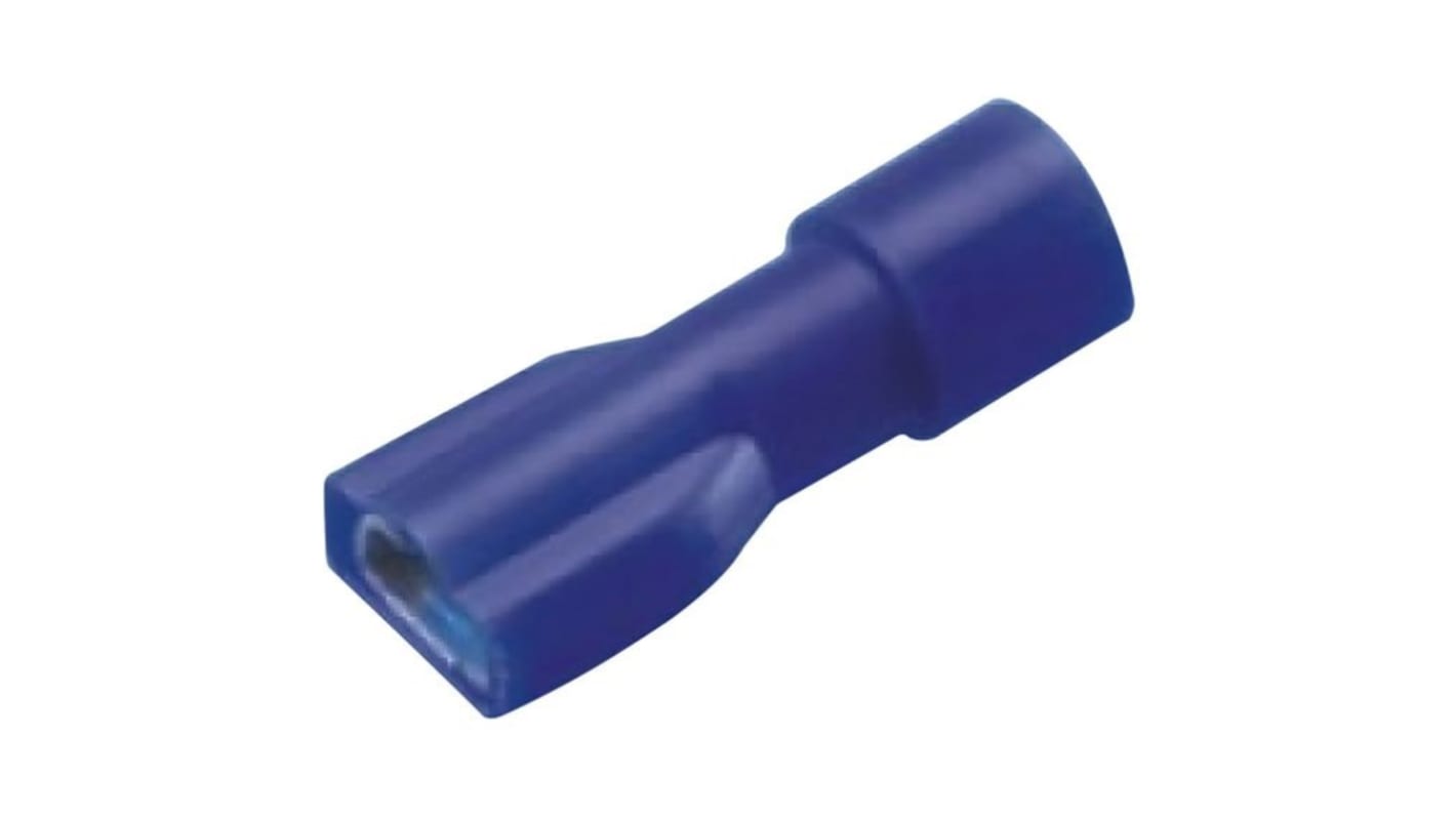 RND RND 465 Blue Insulated Female Spade Connector, Blade receptacle, 6.3 x 0.8mm Tab Size