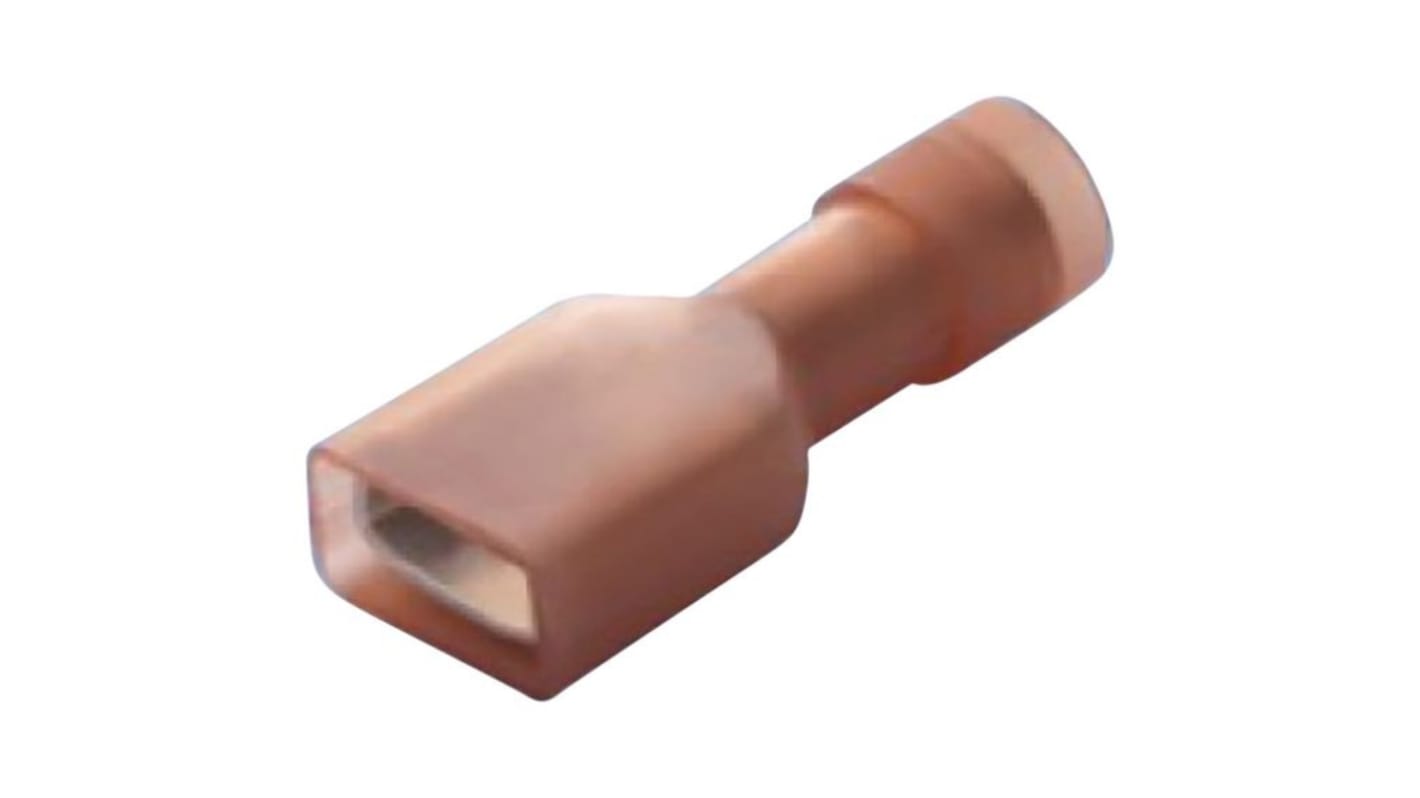 RND RND 465 Red Insulated Female Spade Connector, Blade receptacle, 2.8 x 0.8mm Tab Size