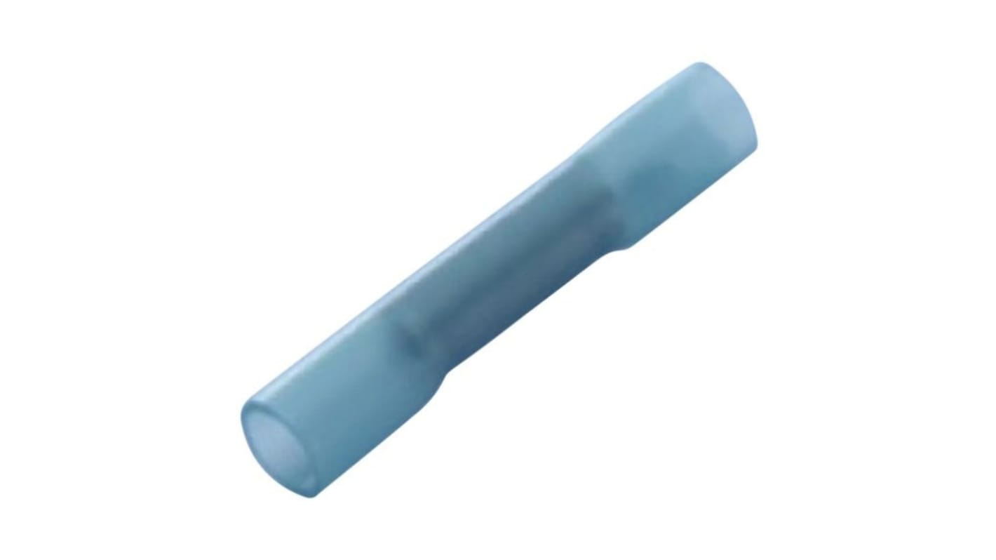 RND, RND 465 Butt Splice Splice Connector, Blue, Insulated, Tin 16 → 14 AWG