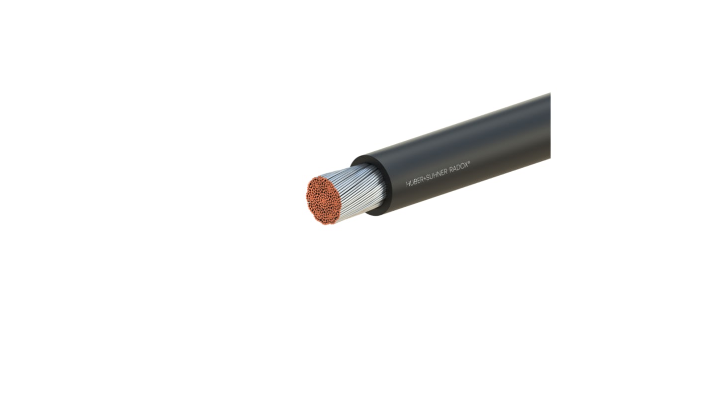 Cable de conexión Huber+Suhner RXL 125 0.25MM2 BK, área transversal 0,25 mm² Filamentos del Núcleo Simple Negro, 24 AWG