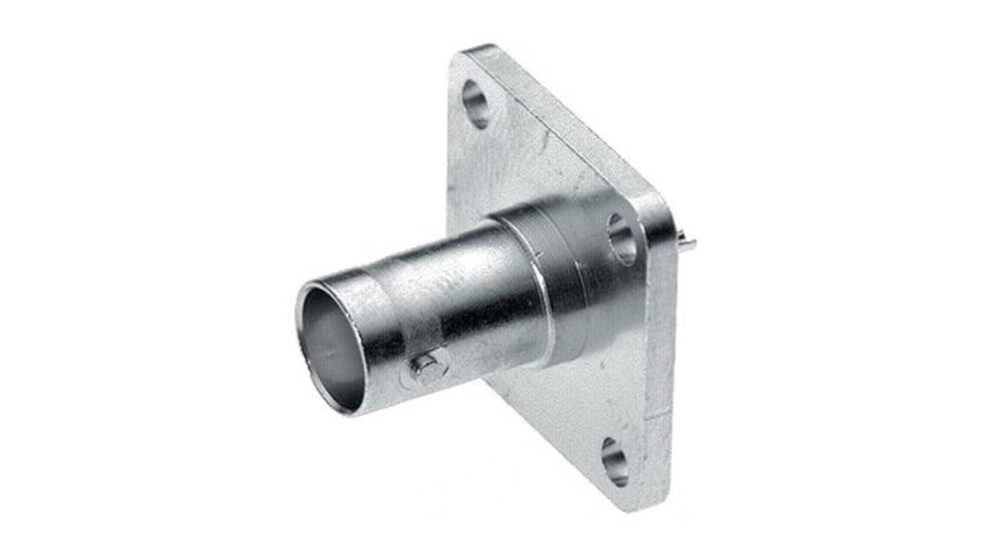 Huber+Suhner 23_BNC Series Socket Bulkhead Circular Coaxial Connector, Solder Cup Termination, Straight Body