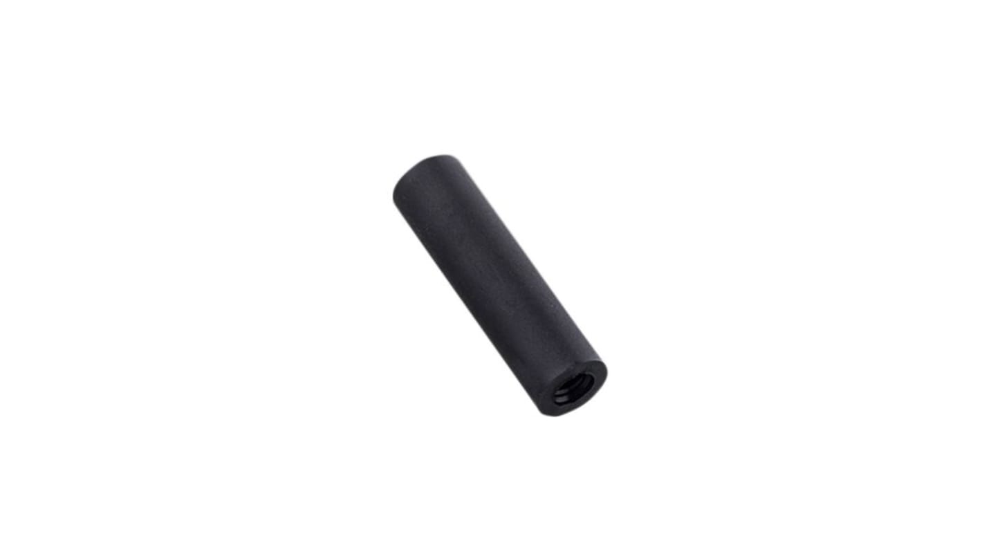 ROUND SPACER, THREADED POM 5MM BLACK