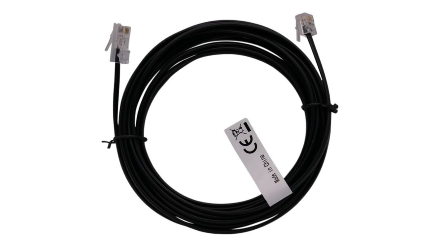 Telephone cable, RJ 11 to RJ45  1m, blac