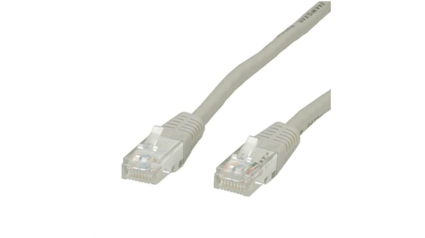 RND Cat5e Straight Male RJ45 to Straight Male RJ45 Ethernet Cable, SF/UTP, Grey PVC Sheath, 10m