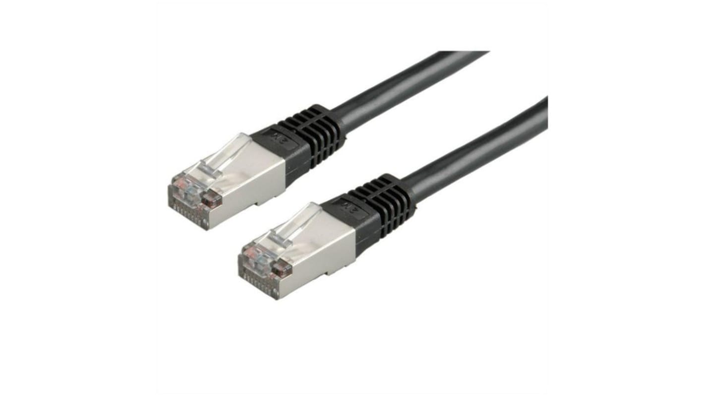 RND Cat6 Straight Male RJ45 to Straight Male RJ45 Ethernet Cable, SF/UTP, Black PVC Sheath, 500mm