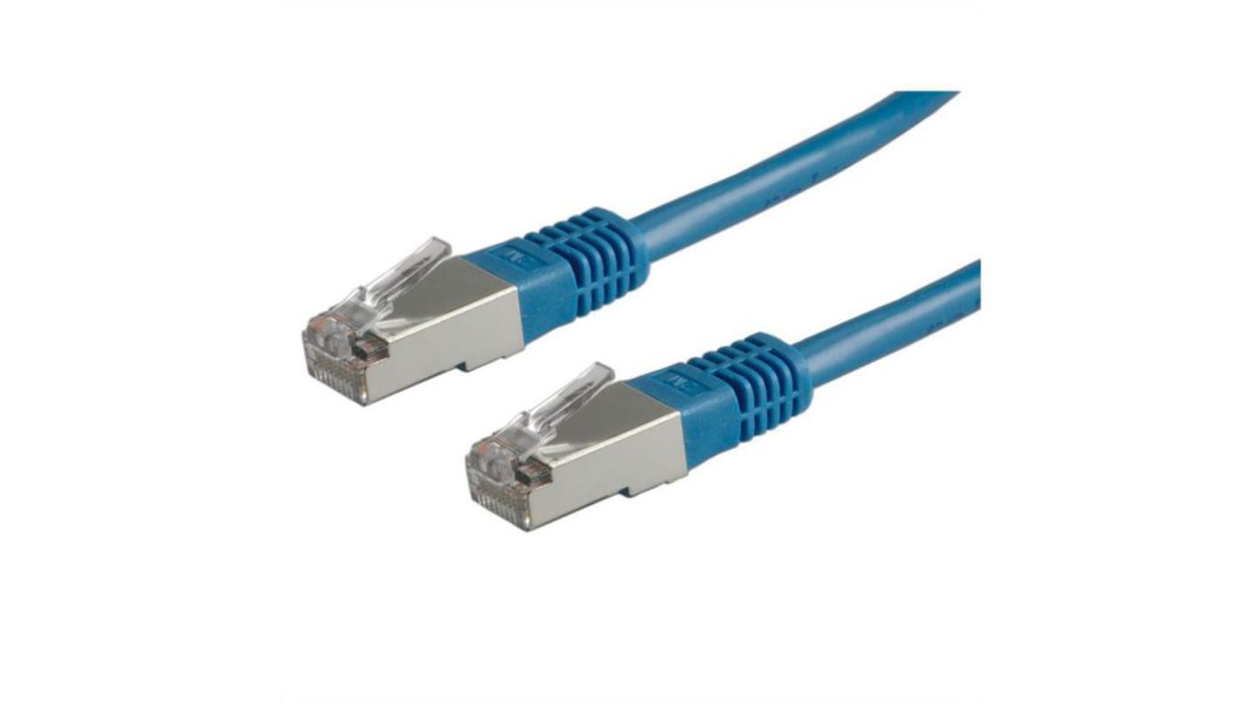 RND Cat6 Straight Male RJ45 to Straight Male RJ45 Ethernet Cable, SF/UTP, Blue PVC Sheath, 500mm