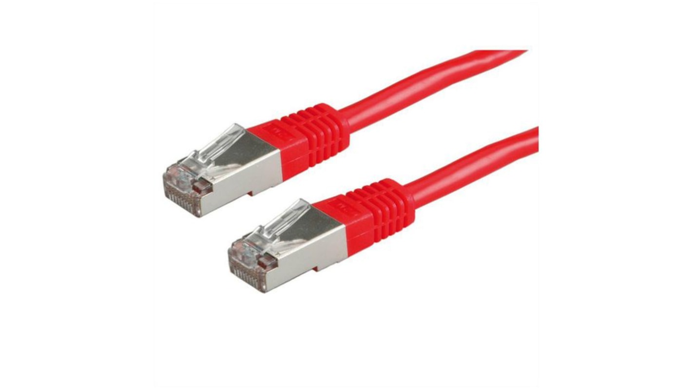 Cavo Ethernet Cat6 (SF/UTP) RND, guaina in PVC col. Rosso, L. 500mm, Con terminazione