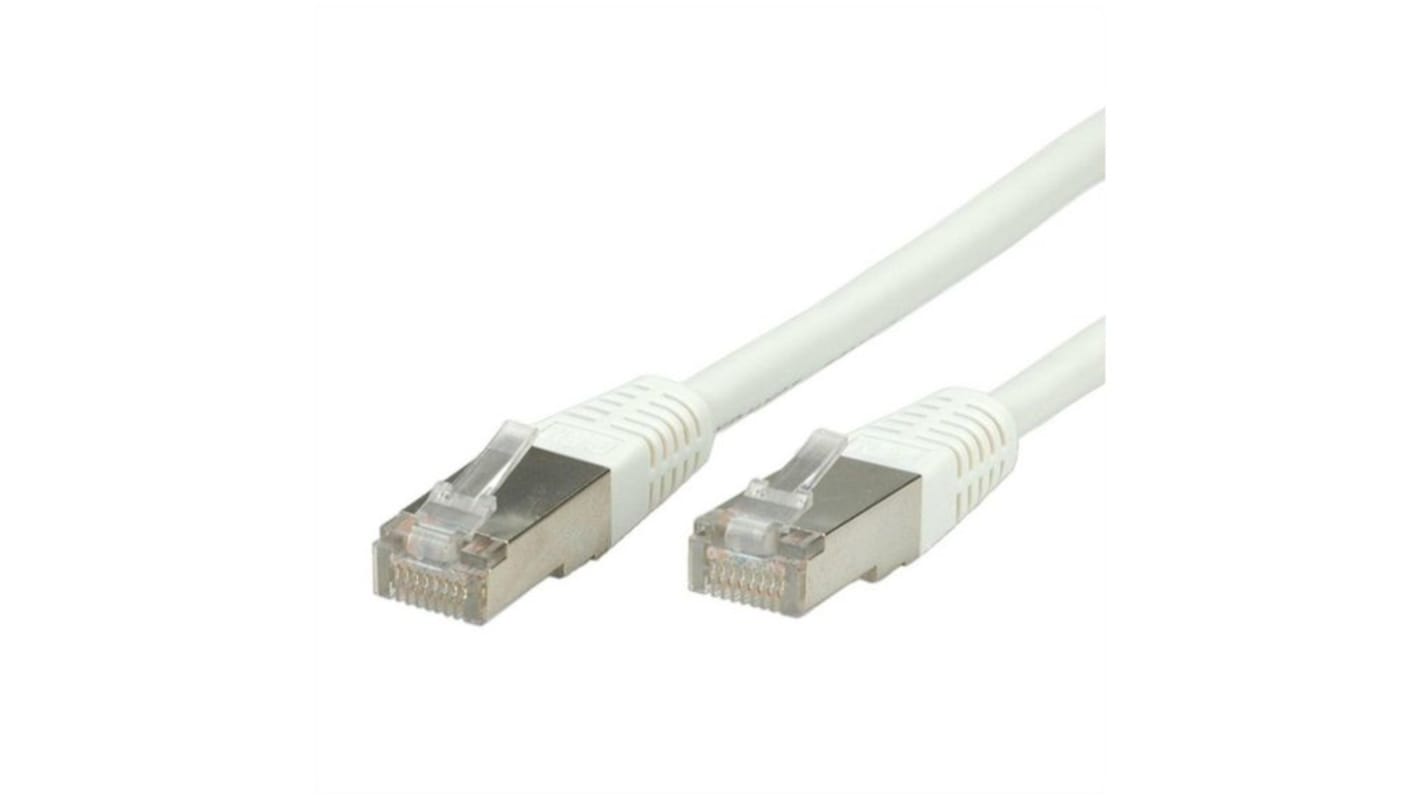 RND Cat6 Straight Male RJ45 to Straight Male RJ45 Ethernet Cable, SF/UTP, White PVC Sheath, 2m