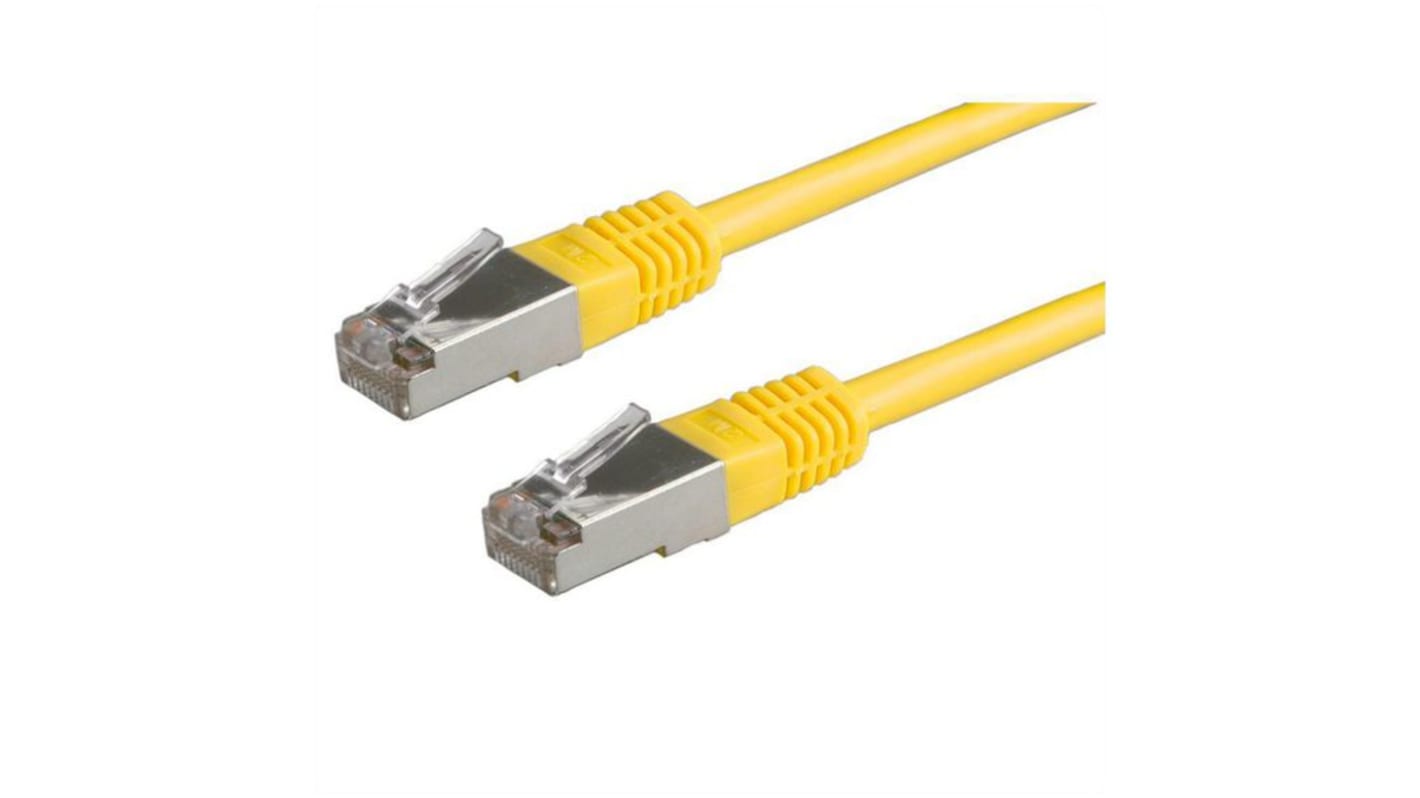 RND Cat6 Straight Male RJ45 to Straight Male RJ45 Ethernet Cable, SF/UTP, Yellow PVC Sheath, 1.5m