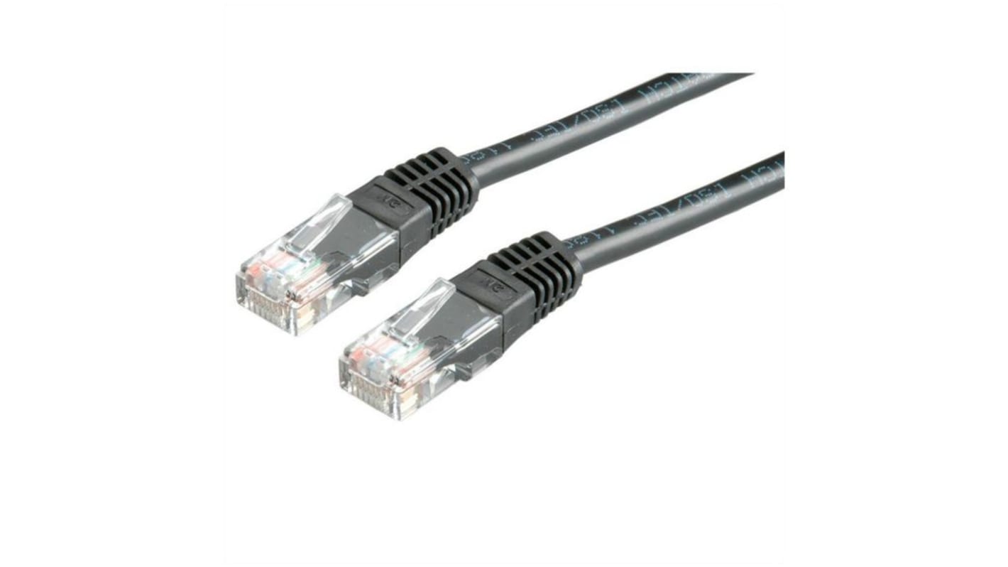 RND Cat6 Straight Male RJ45 to Straight Male RJ45 Ethernet Cable, UTP, Black PVC Sheath, 1m