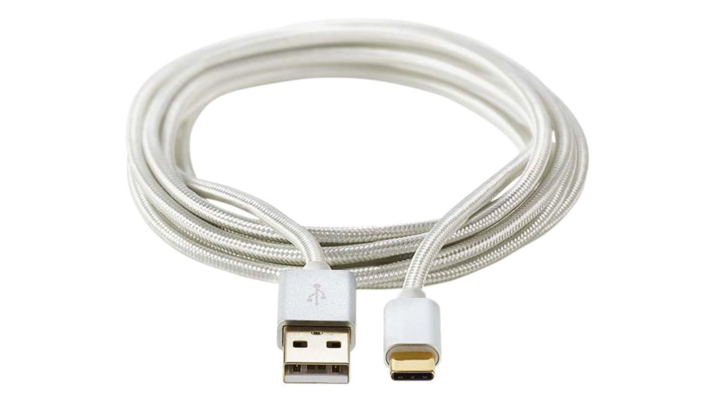 Cable USB 2.0 RND, con A. USB A Macho, con B. USB C Macho, long. 2m