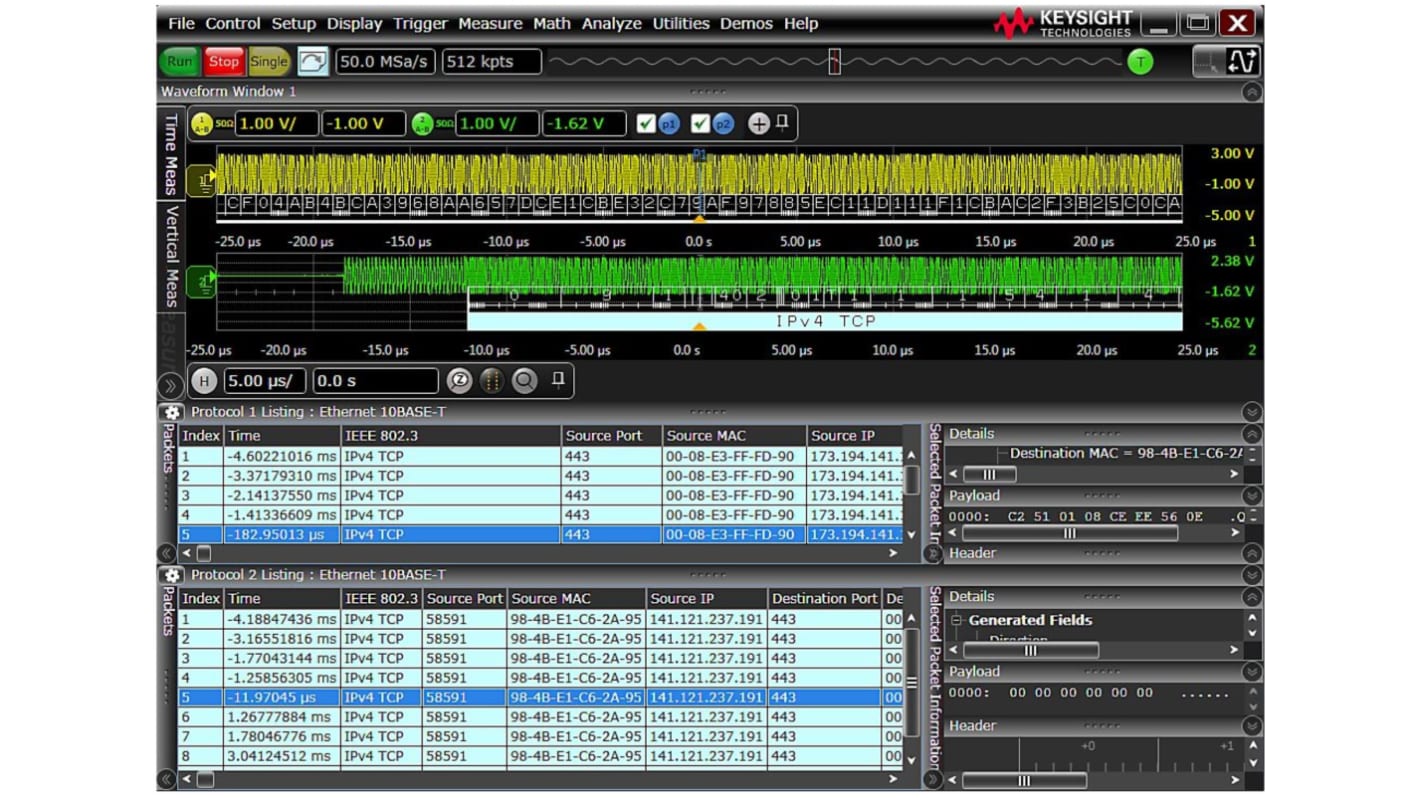 Oscilloscope Analysis Oscilloscope Software for Use with Infiniium Series