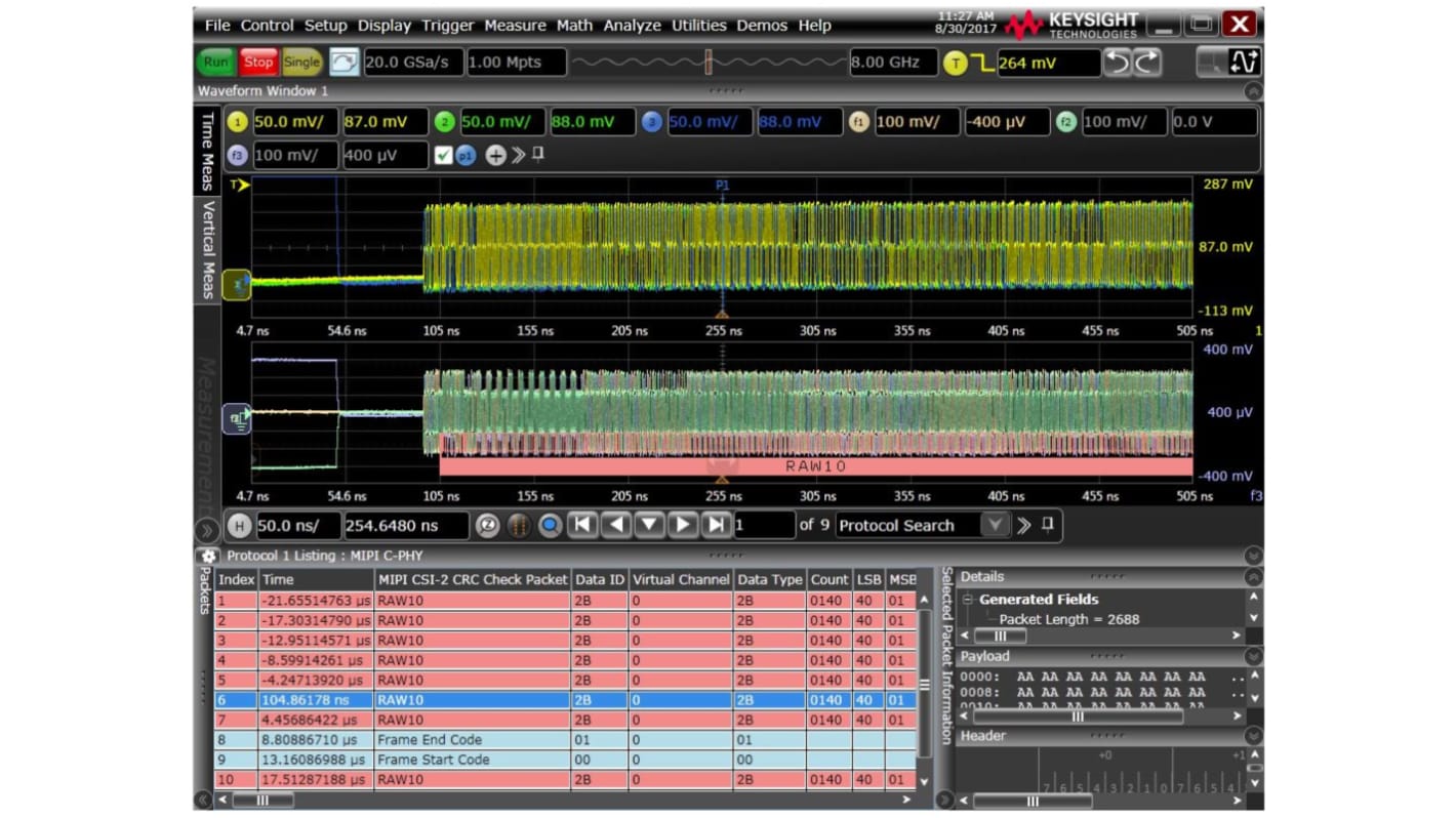 Oscilloscope Analysis Oscilloscope Software for Use with Infiniium Series