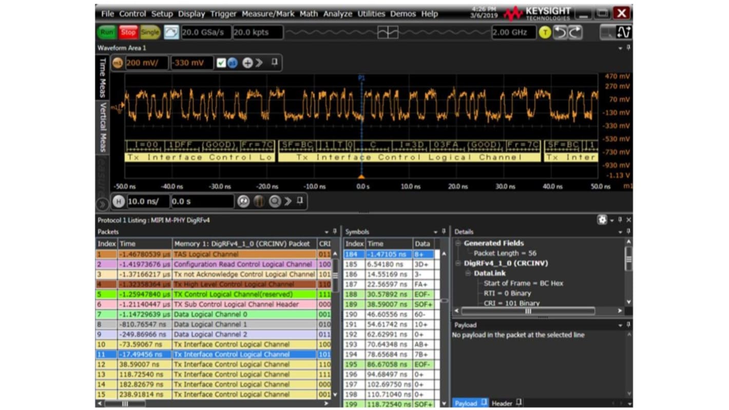 oszcilloszkóp szoftverek, Oszcilloszkóp szoftver, használható:(Infiniium sorozat)-hez, szoftver: Oscilloscope Analysis